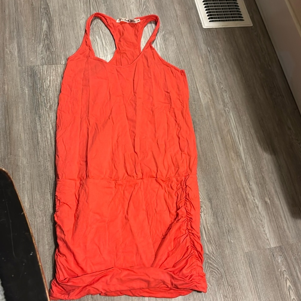 🍀Micheal Stars Vibrant Orange Midi Dress